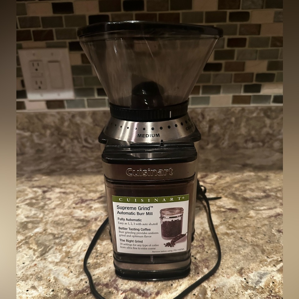 Cuisinart Burr Coffee Grinder in Black and Silver